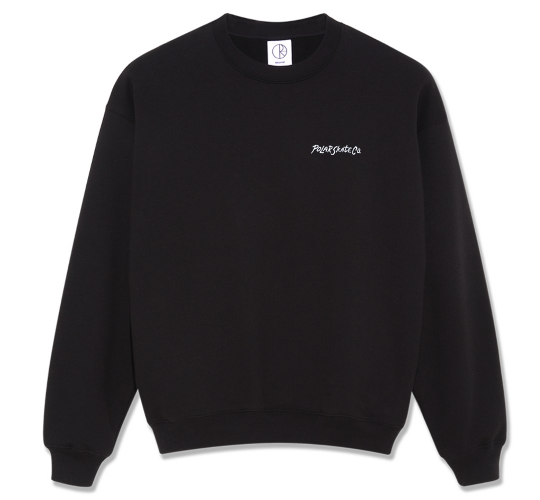 Polar Dave Crewneck | Surf Logo (Black)