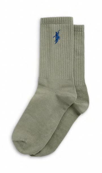 Polar Rib Socks | No Comply (Dusty Olive/Blue)