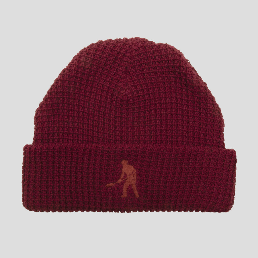 Organic Cotton Waffle Knit Beanie (Maroon)